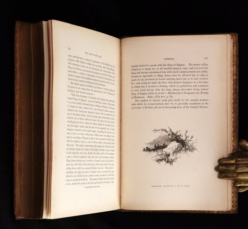 1853 Rare Book ~ Lady of the Lake by Sir Walter Scott, Illustrated by Birket Foster and John Gilbert.