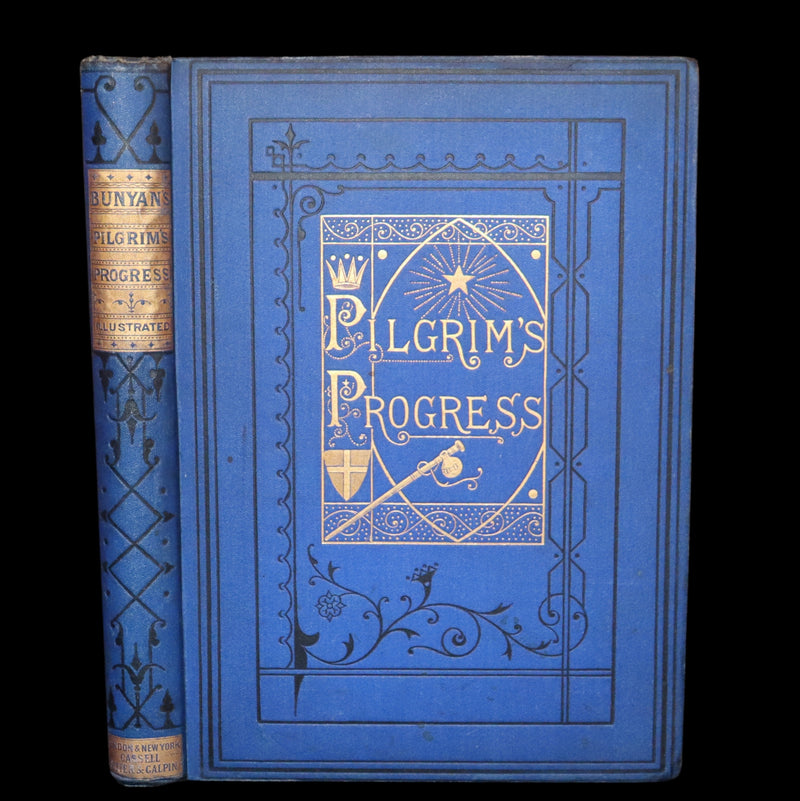 1876 Rare Victorian Book - The Pilgrim's Progress illustrated by Henry Courtney Selous & M. Paolo Priolo.