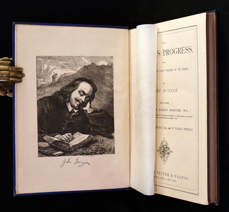 1876 Rare Victorian Book - The Pilgrim's Progress illustrated by Henry Courtney Selous & M. Paolo Priolo.