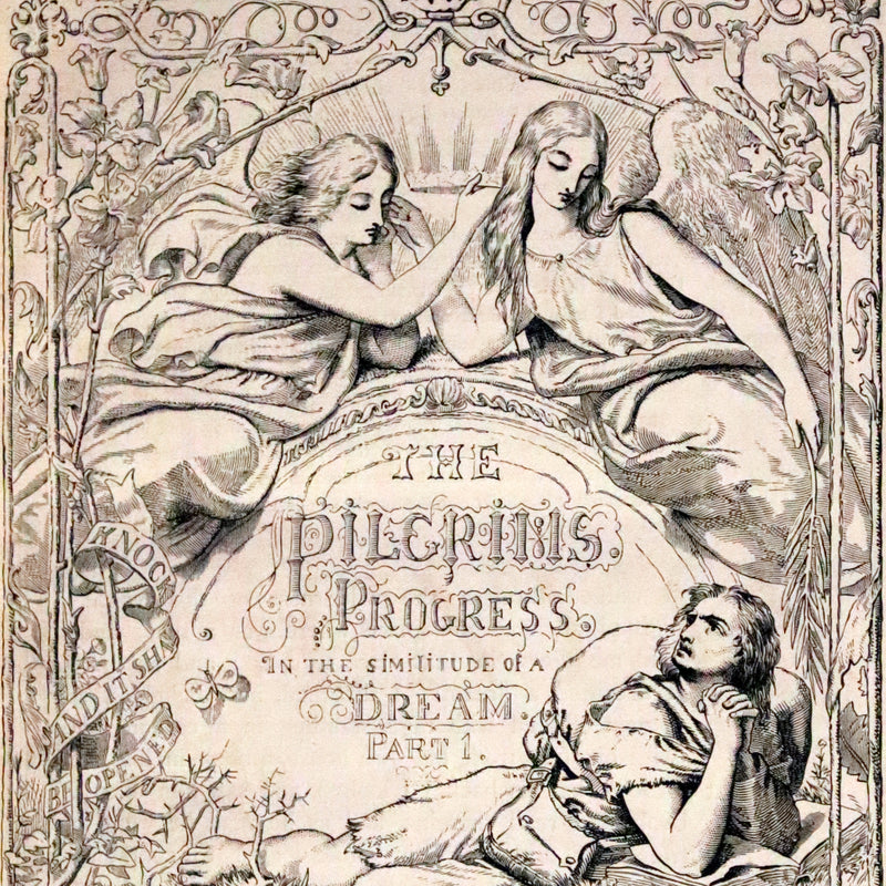 1876 Rare Victorian Book - The Pilgrim's Progress illustrated by Henry Courtney Selous & M. Paolo Priolo.