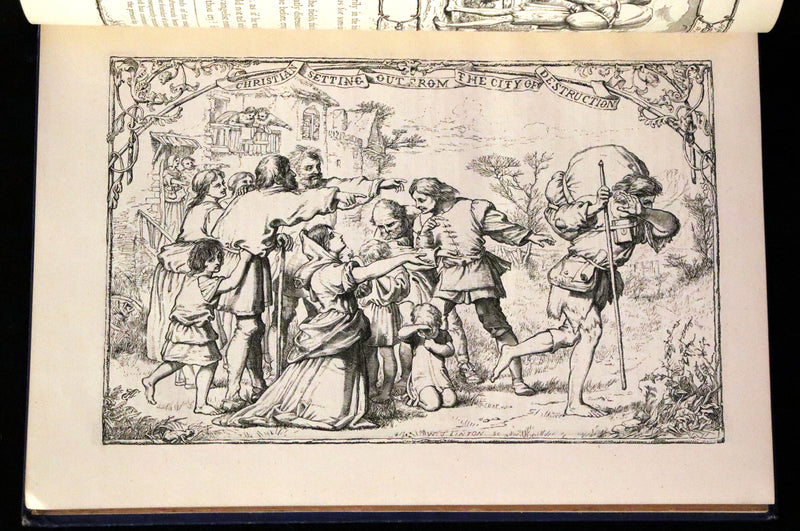 1876 Rare Victorian Book - The Pilgrim's Progress illustrated by Henry Courtney Selous & M. Paolo Priolo.