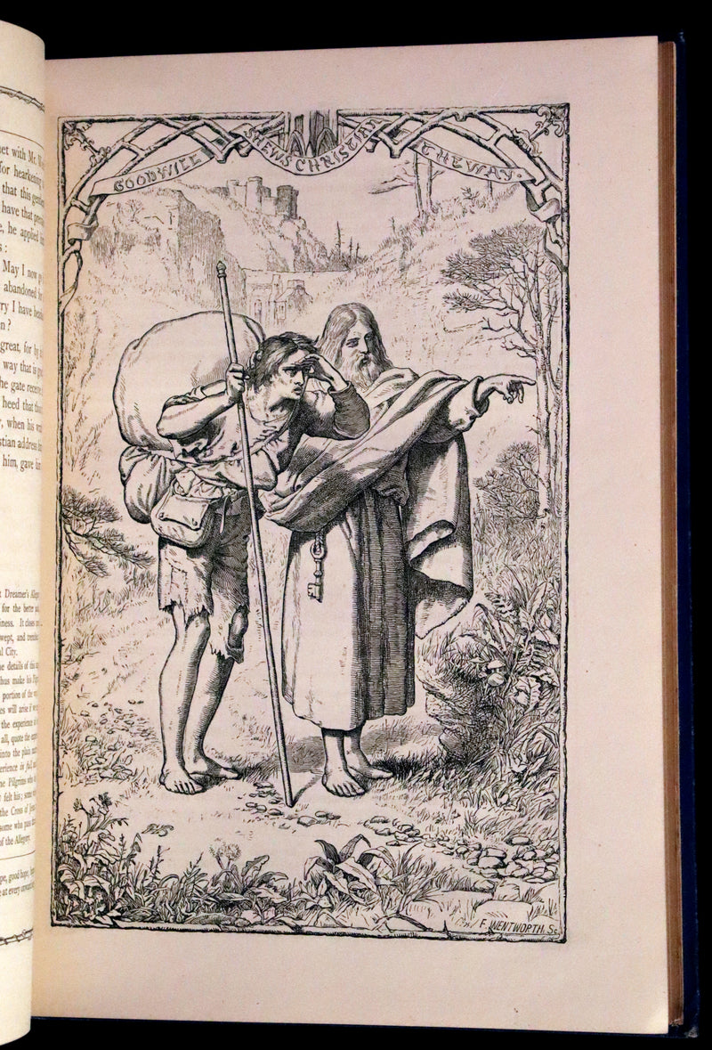 1876 Rare Victorian Book - The Pilgrim's Progress illustrated by Henry Courtney Selous & M. Paolo Priolo.