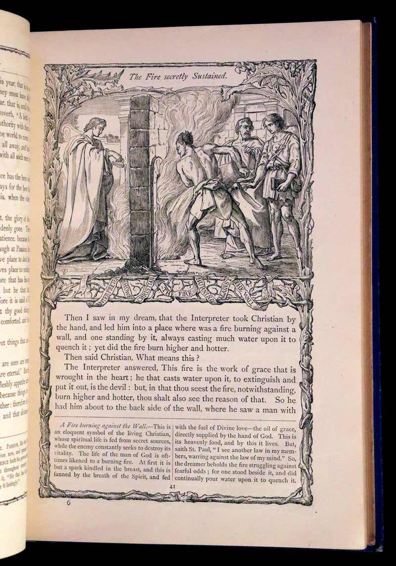 1876 Rare Victorian Book - The Pilgrim's Progress illustrated by Henry Courtney Selous & M. Paolo Priolo.