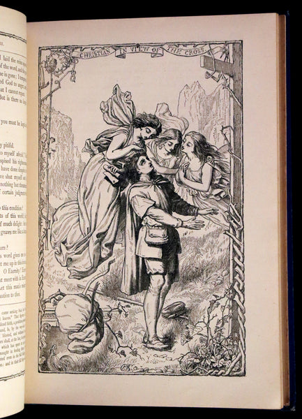 1876 Rare Victorian Book - The Pilgrim's Progress illustrated by Henry Courtney Selous & M. Paolo Priolo.