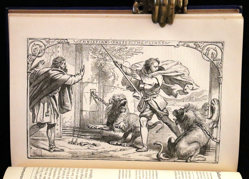 1876 Rare Victorian Book - The Pilgrim's Progress illustrated by Henry Courtney Selous & M. Paolo Priolo.