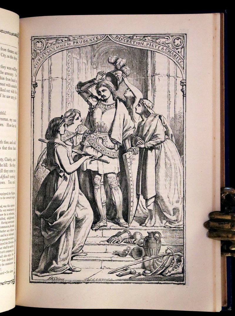 1876 Rare Victorian Book - The Pilgrim's Progress illustrated by Henry Courtney Selous & M. Paolo Priolo.