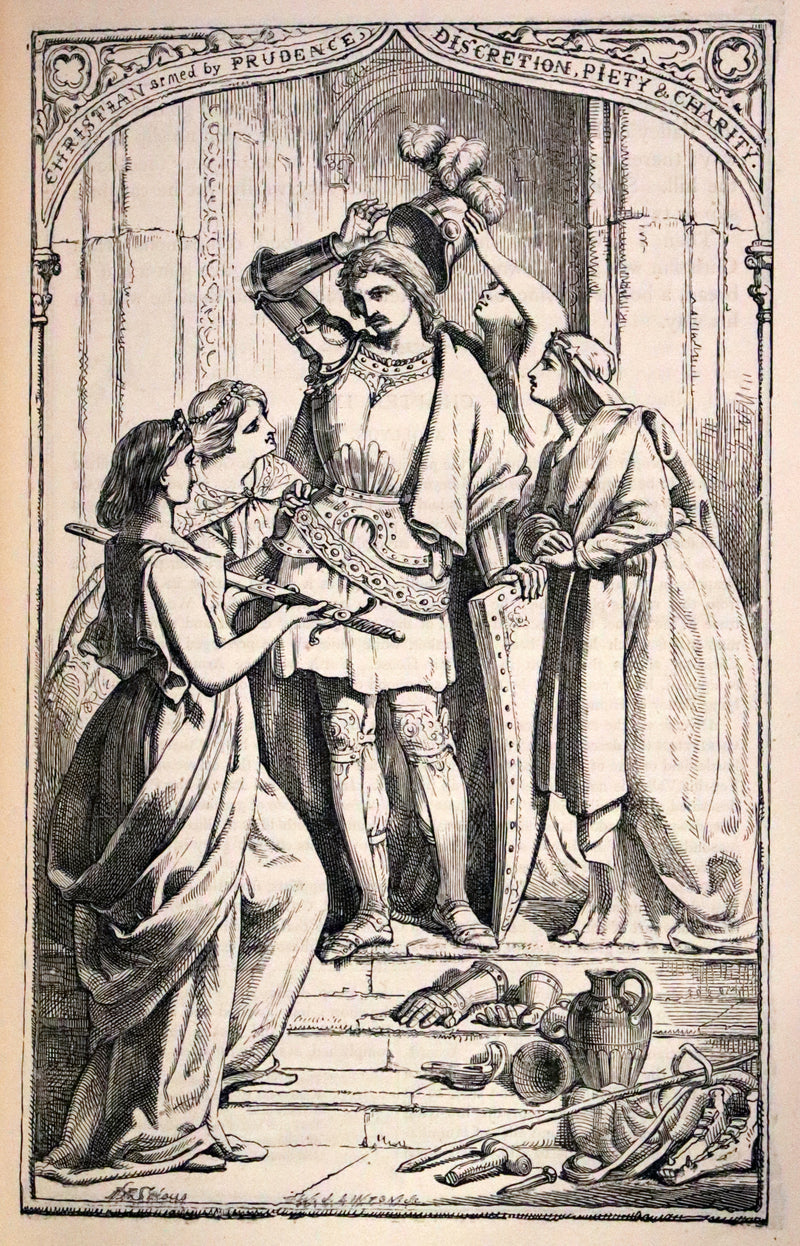 1876 Rare Victorian Book - The Pilgrim's Progress illustrated by Henry Courtney Selous & M. Paolo Priolo.