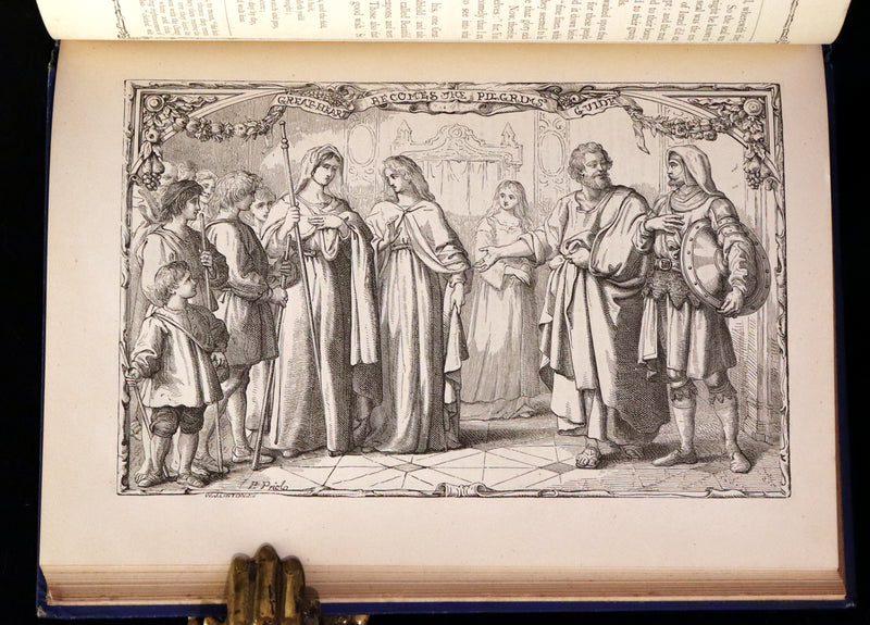 1876 Rare Victorian Book - The Pilgrim's Progress illustrated by Henry Courtney Selous & M. Paolo Priolo.