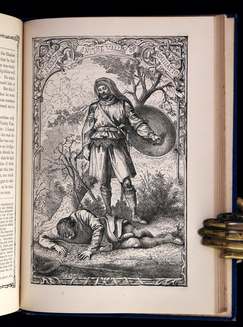 1876 Rare Victorian Book - The Pilgrim's Progress illustrated by Henry Courtney Selous & M. Paolo Priolo.