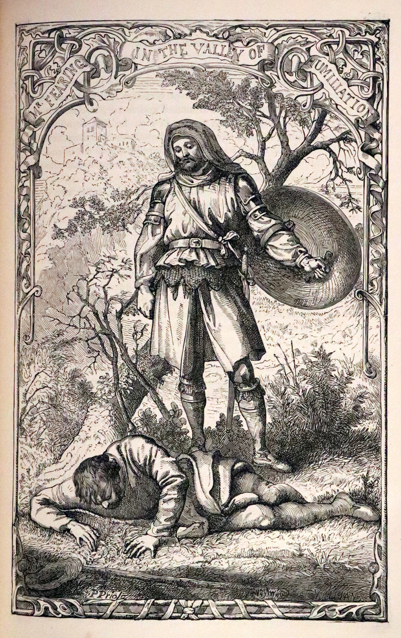 1876 Rare Victorian Book - The Pilgrim's Progress illustrated by Henry Courtney Selous & M. Paolo Priolo.