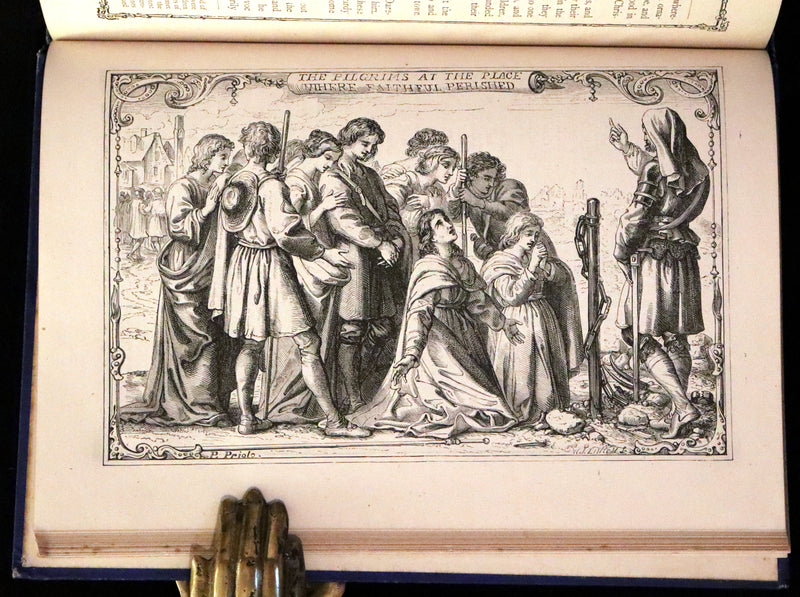 1876 Rare Victorian Book - The Pilgrim's Progress illustrated by Henry Courtney Selous & M. Paolo Priolo.