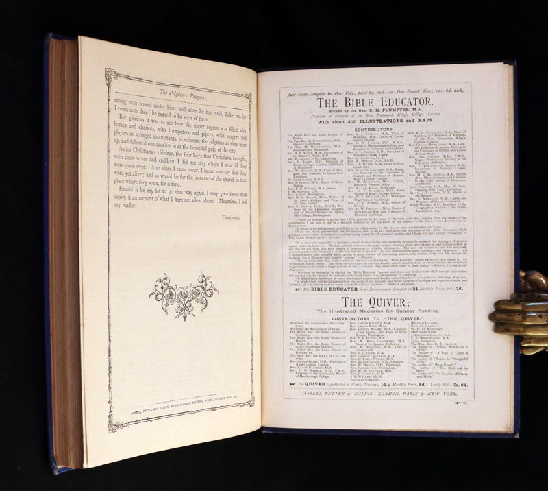 1876 Rare Victorian Book - The Pilgrim's Progress illustrated by Henry Courtney Selous & M. Paolo Priolo.