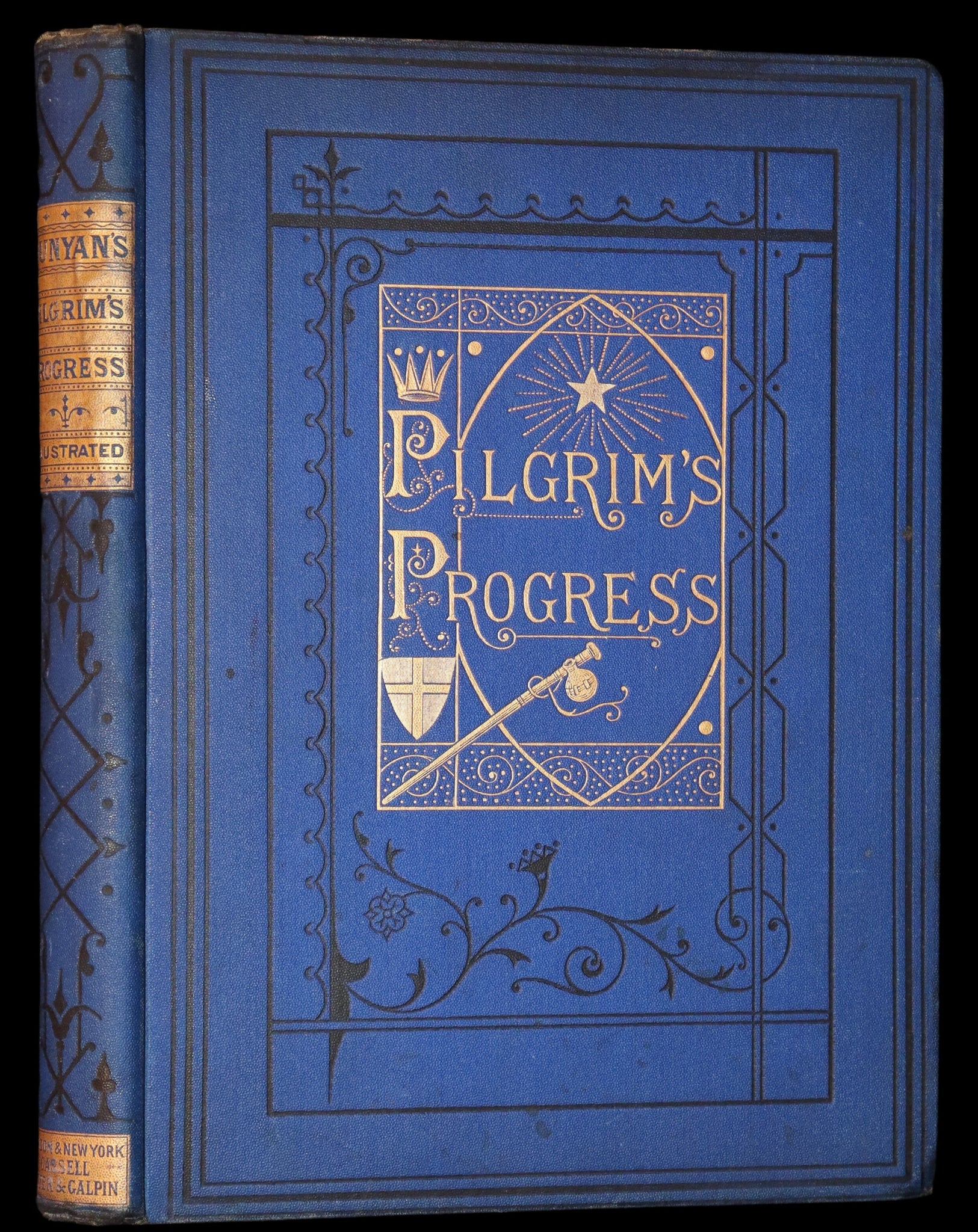 1876 Rare Victorian Book - The Pilgrim's Progress illustrated by Henry Courtney Selous & M. Paolo Priolo.