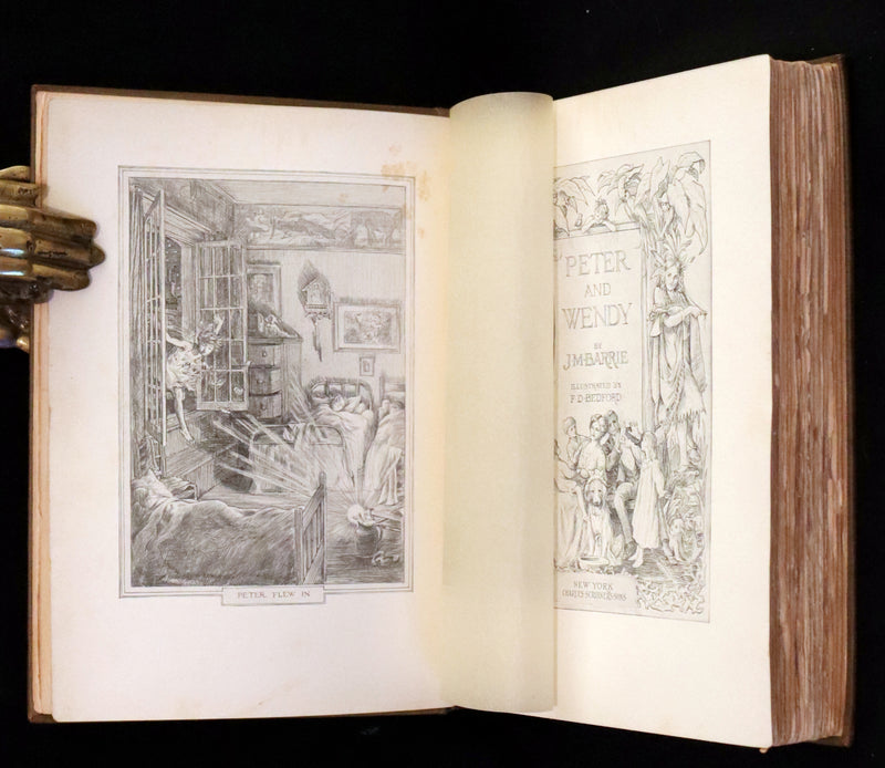 1911 Rare PETER PAN First Edition - PETER and WENDY by J.M. Barrie illustrated by F.D. Bedford.