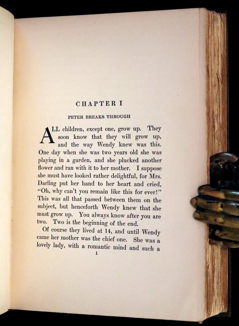 1911 Rare PETER PAN First Edition - PETER and WENDY by J.M. Barrie illustrated by F.D. Bedford.