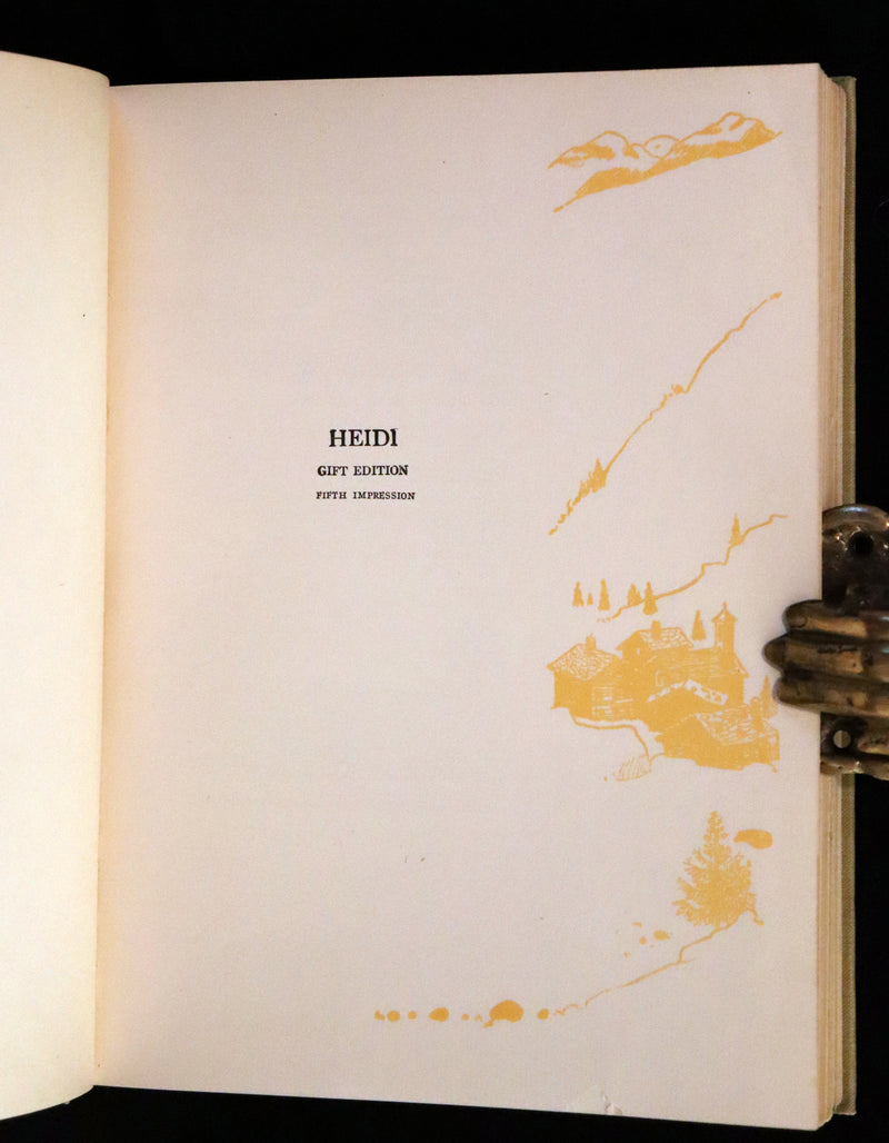 1919 Rare Book - HEIDI by Johanna Spyri illustrated in color by Maria L. Kirk. The Gift Edition.