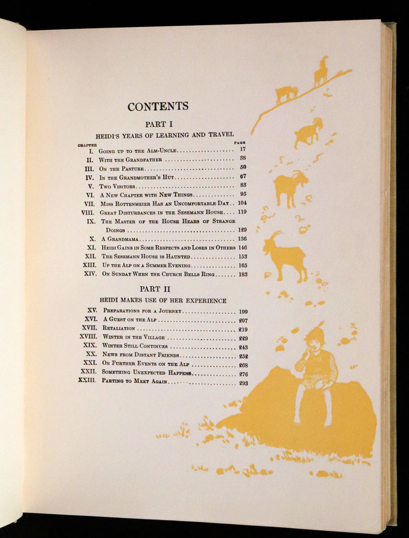 1919 Rare Book - HEIDI by Johanna Spyri illustrated in color by Maria L. Kirk. The Gift Edition.