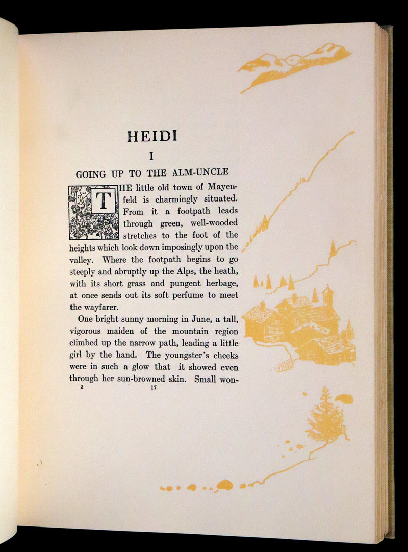 1919 Rare Book - HEIDI by Johanna Spyri illustrated in color by Maria L. Kirk. The Gift Edition.