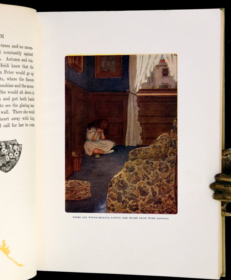 1919 Rare Book - HEIDI by Johanna Spyri illustrated in color by Maria L. Kirk. The Gift Edition.