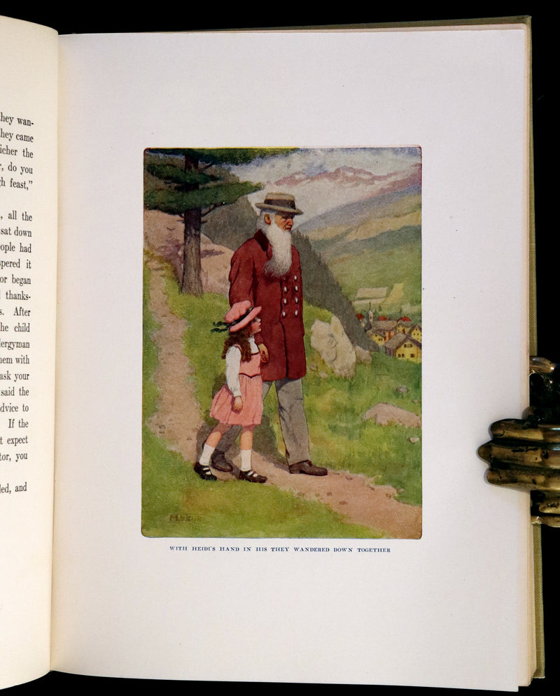 1919 Rare Book - HEIDI by Johanna Spyri illustrated in color by Maria L. Kirk. The Gift Edition.