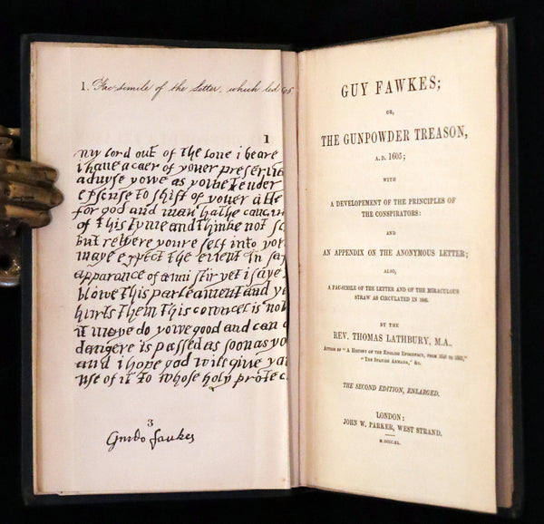 1840 Rare Book - Guy Fawkes Or, The Gunpowder Treason, A.D. 1605. With Appendix on the Anonymous Letter.