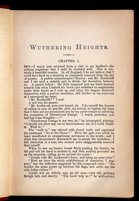 1894 Scarce Edition - WUTHERING HEIGHTS by Emily Brontë (Ellis Bell), And Agnes Grey by Anne Brontë (Acton Bell).