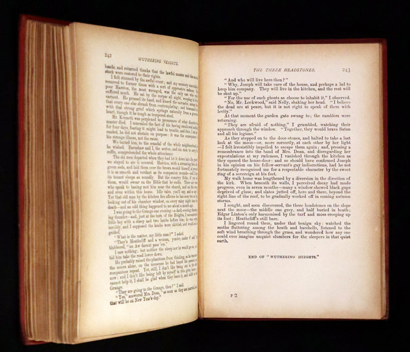 1894 Scarce Edition - WUTHERING HEIGHTS by Emily Brontë (Ellis Bell), And Agnes Grey by Anne Brontë (Acton Bell).