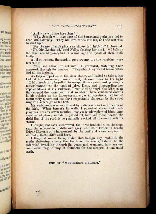 1894 Scarce Edition - WUTHERING HEIGHTS by Emily Brontë (Ellis Bell), And Agnes Grey by Anne Brontë (Acton Bell).