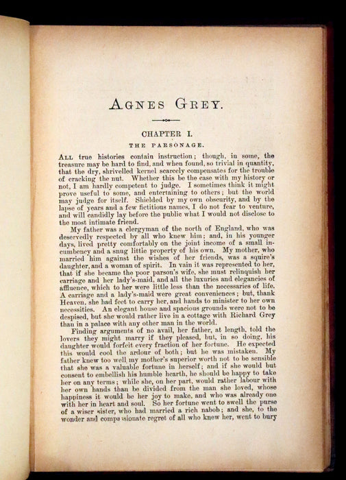 1894 Scarce Edition - WUTHERING HEIGHTS by Emily Brontë (Ellis Bell), And Agnes Grey by Anne Brontë (Acton Bell).