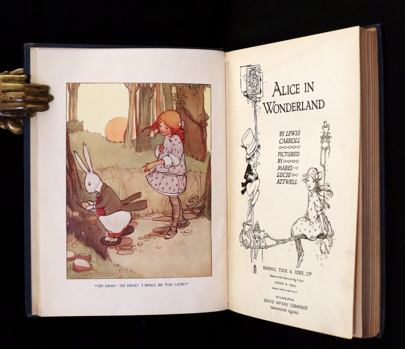 1911 First US Edition - ALICE in Wonderland color illustrated by Mabel Lucie Attwell.