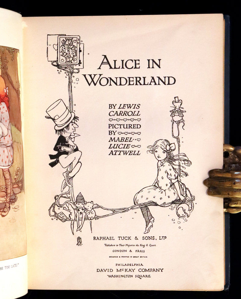 1911 First US Edition - ALICE in Wonderland color illustrated by Mabel Lucie Attwell.