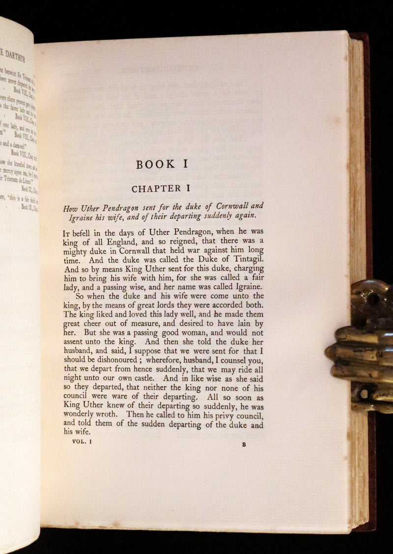1920 Rare Book set - Le Morte Darthur, The History of King Arthur and of His Noble Knights of the Round Table.