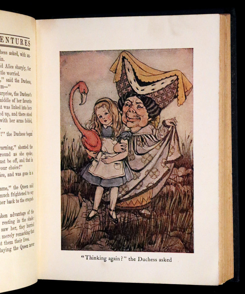 1925 Rare Edition - Alice's Adventures In Wonderland and Through The Looking-Glass illustrated by Eleonore Abbott.