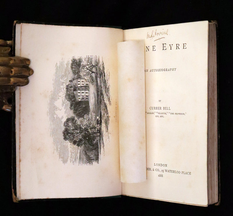 1888 Rare Victorian Book - JANE EYRE, An Autobiography by Currer Bell (CHARLOTTE BRONTË).