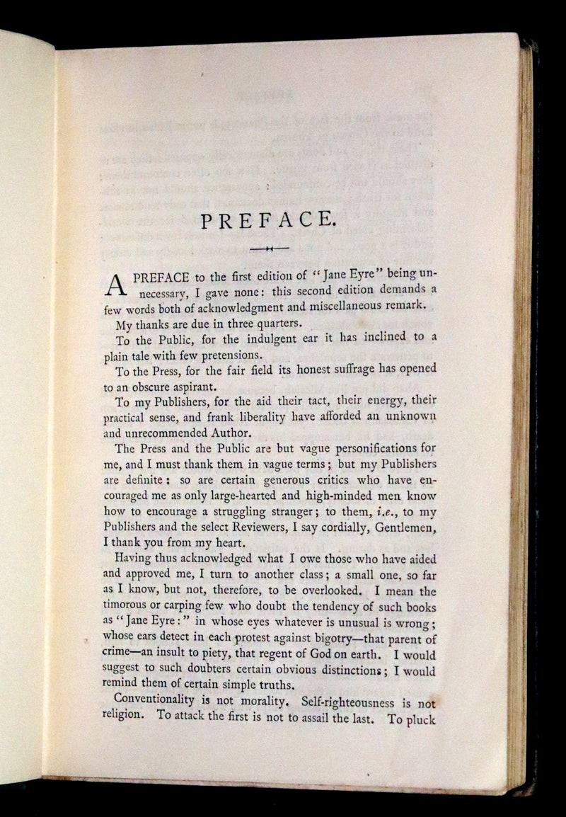 1888 Rare Victorian Book - JANE EYRE, An Autobiography by Currer Bell (CHARLOTTE BRONTË).