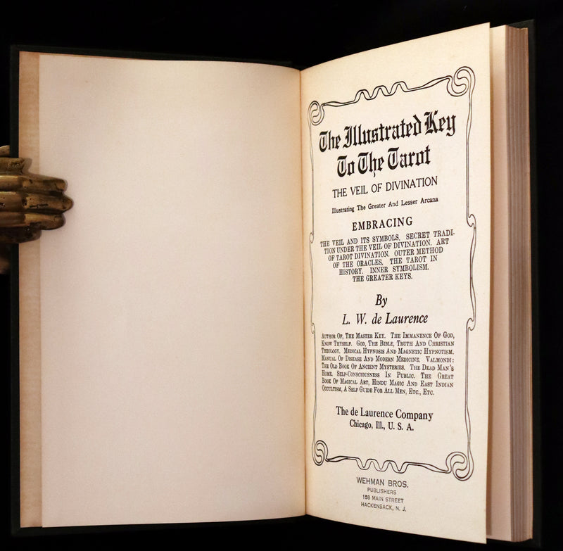1918 Rare First Edition - The Illustrated KEY to the TAROT, The Veil of Divination by de Laurence.
