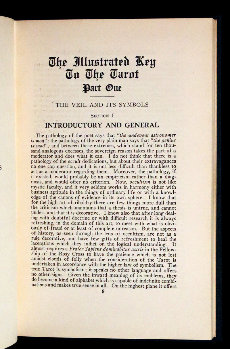1918 Rare First Edition - The Illustrated KEY to the TAROT, The Veil of Divination by de Laurence.