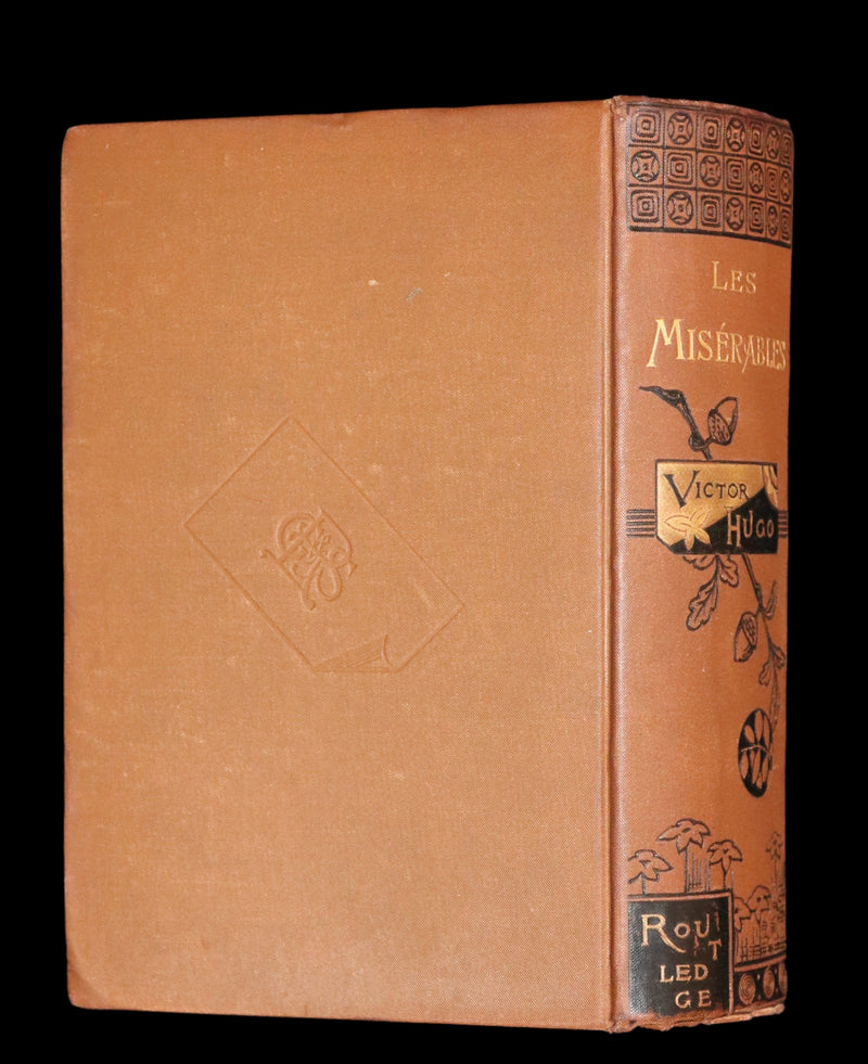 1885 Rare Victorian Book - Les MISERABLES by Victor Hugo. Illustrated.
