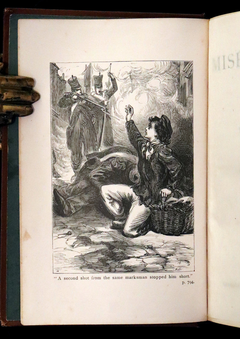 1885 Rare Victorian Book - Les MISERABLES by Victor Hugo. Illustrated.