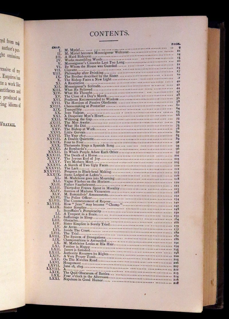1885 Rare Victorian Book - Les MISERABLES by Victor Hugo. Illustrated.