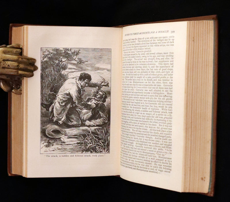 1885 Rare Victorian Book - Les MISERABLES by Victor Hugo. Illustrated.