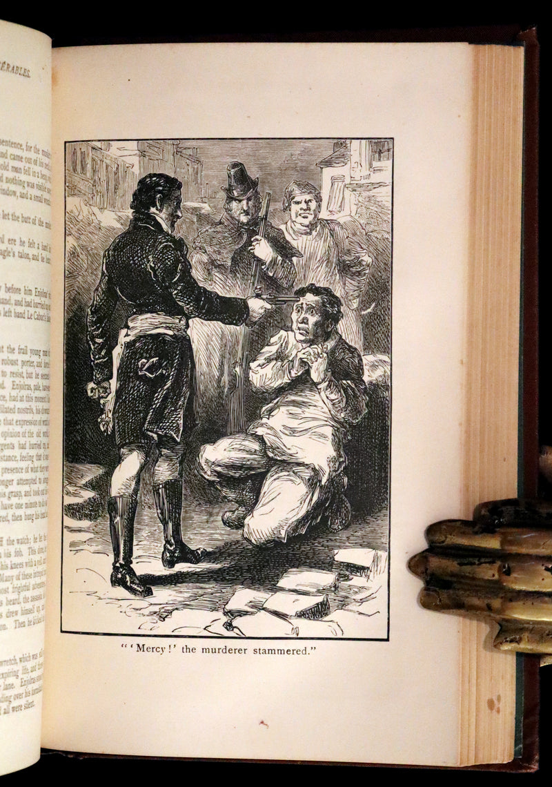1885 Rare Victorian Book - Les MISERABLES by Victor Hugo. Illustrated.