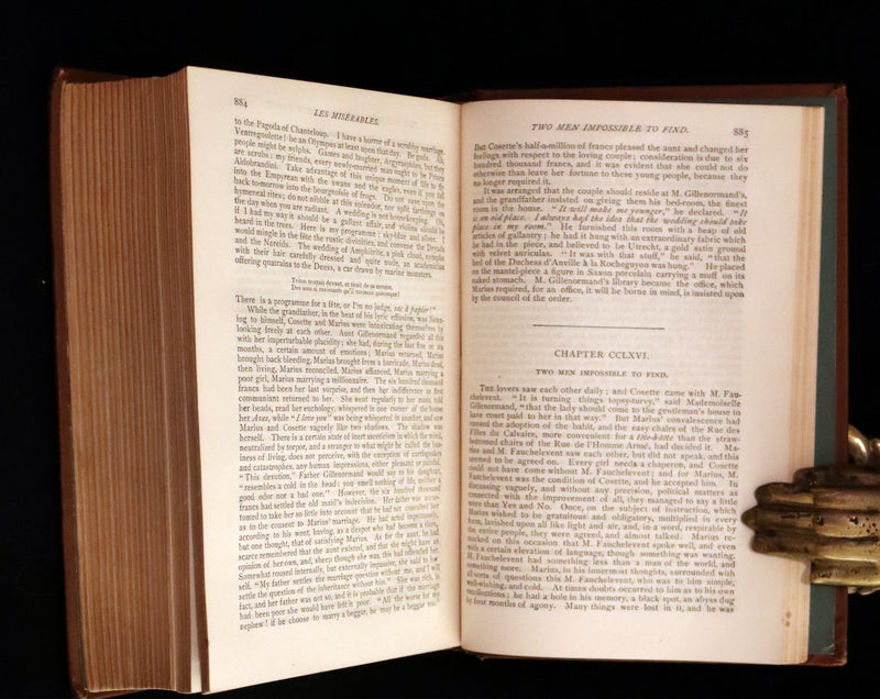 1885 Rare Victorian Book - Les MISERABLES by Victor Hugo. Illustrated.