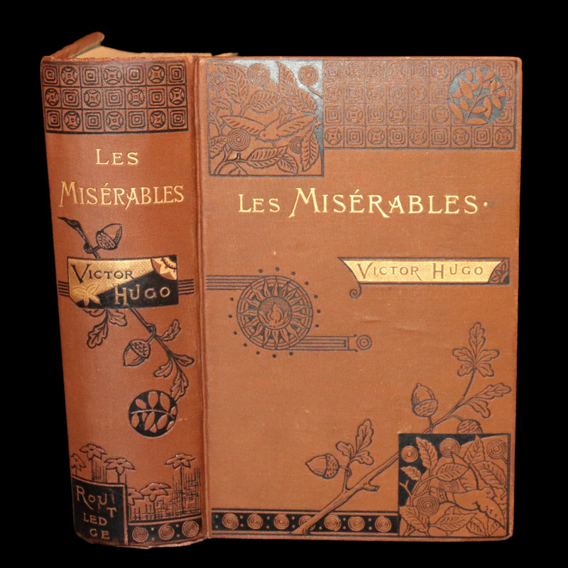 1885 Rare Victorian Book - Les MISERABLES by Victor Hugo. Illustrated.