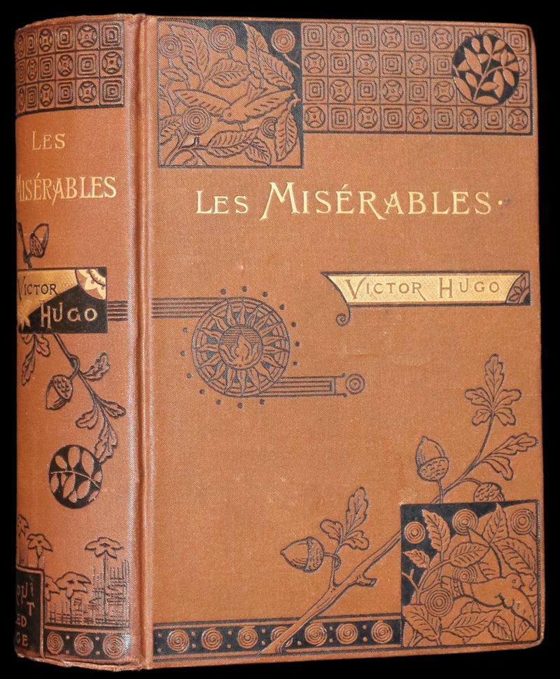 1885 Rare Victorian Book - Les MISERABLES by Victor Hugo. Illustrated.