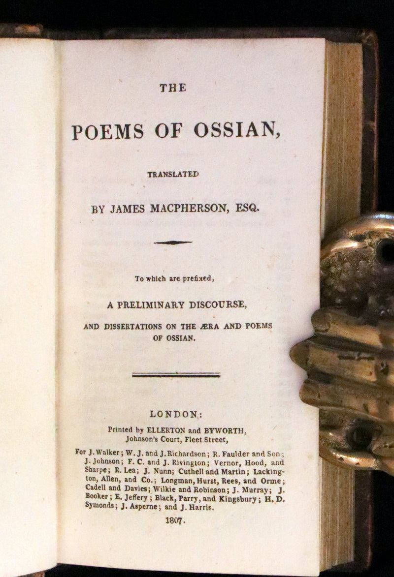 1807 Rare Book - The POEMS of OSSIAN by James Macpherson. Gaelic mythology.