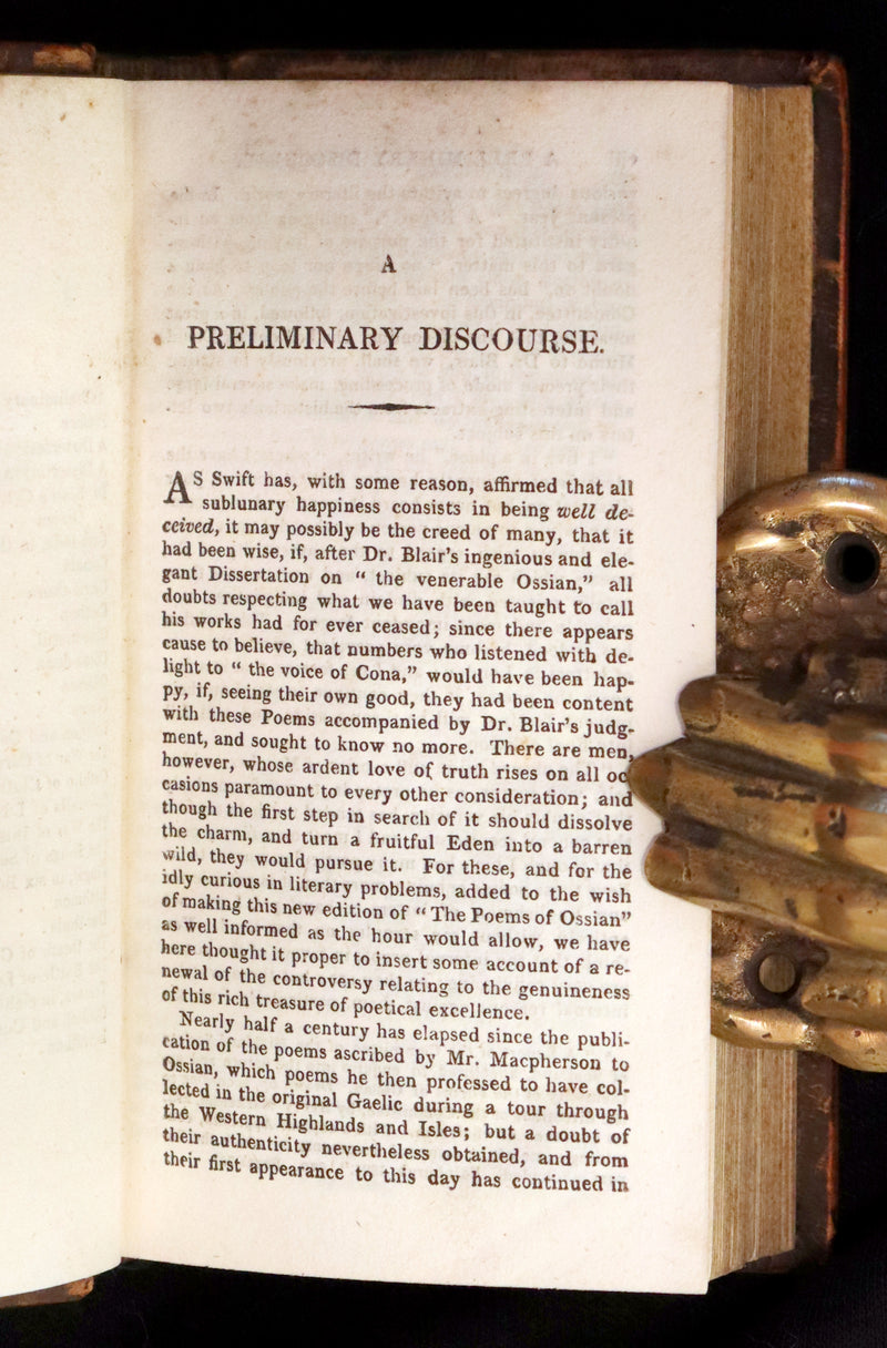 1807 Rare Book - The POEMS of OSSIAN by James Macpherson. Gaelic mythology.