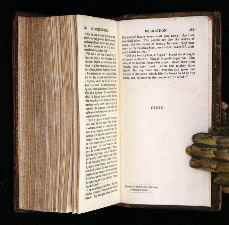 1807 Rare Book - The POEMS of OSSIAN by James Macpherson. Gaelic mythology.