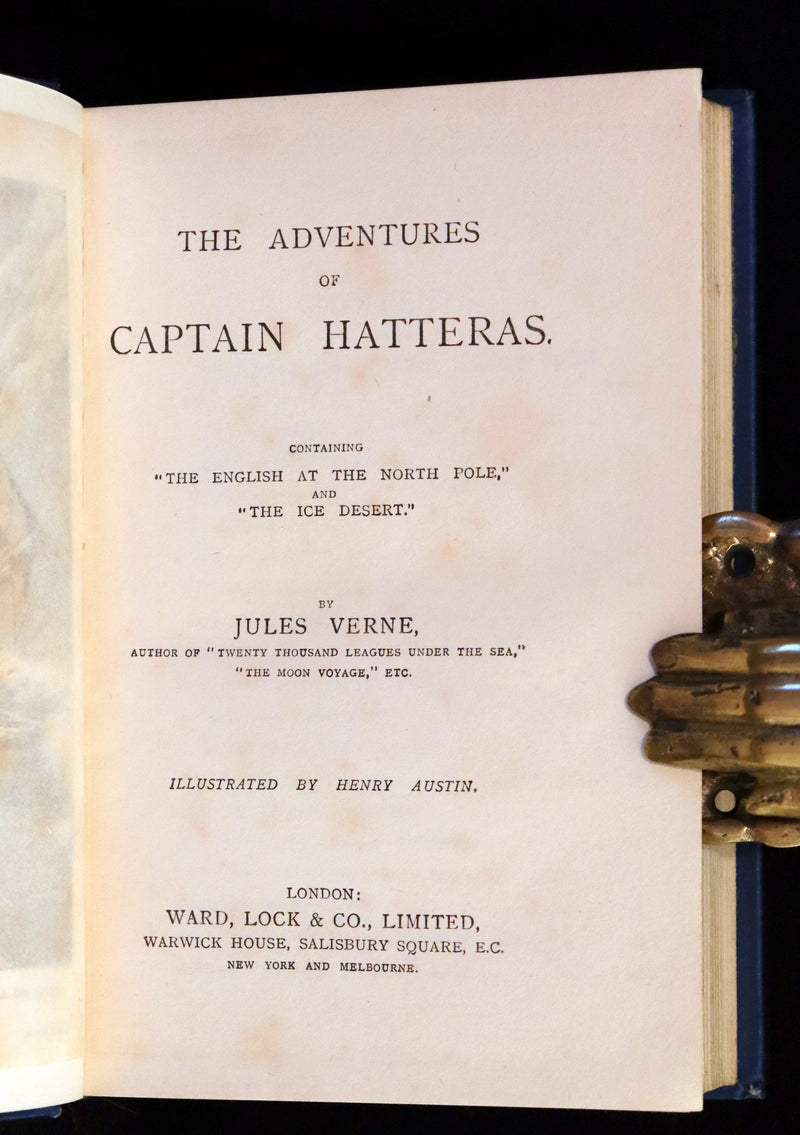 1910 Rare Book - JULES VERNE - The Adventures of Captain Hatteras, Containing 'The English at the North Pole' and 'The Ice Desert'