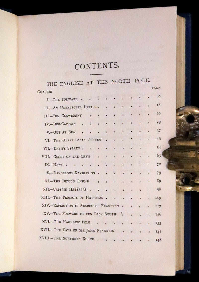 1910 Rare Book - JULES VERNE - The Adventures of Captain Hatteras, Containing 'The English at the North Pole' and 'The Ice Desert'